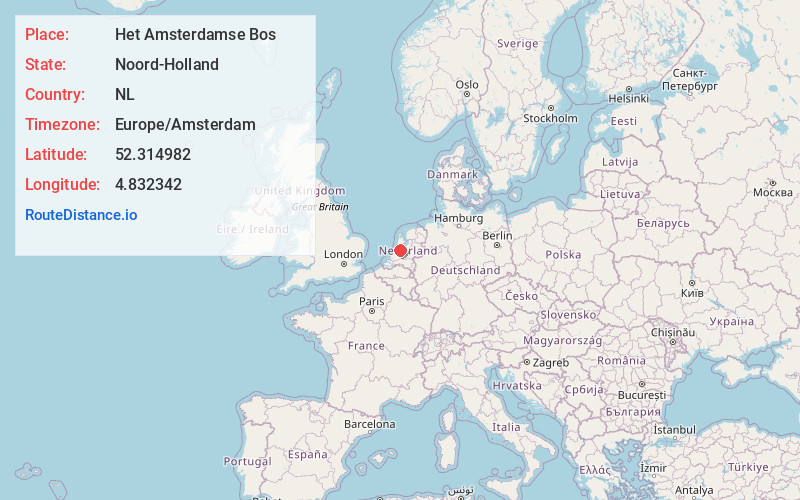 Map of Het Amsterdamse Bos