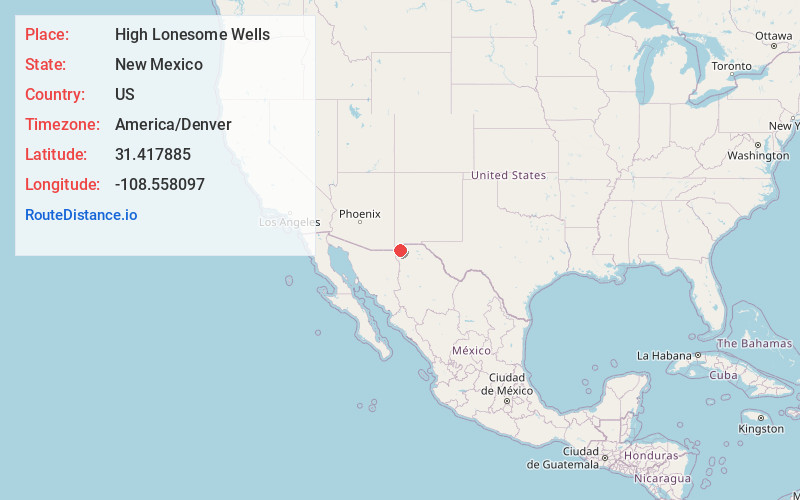 Map of High Lonesome Wells