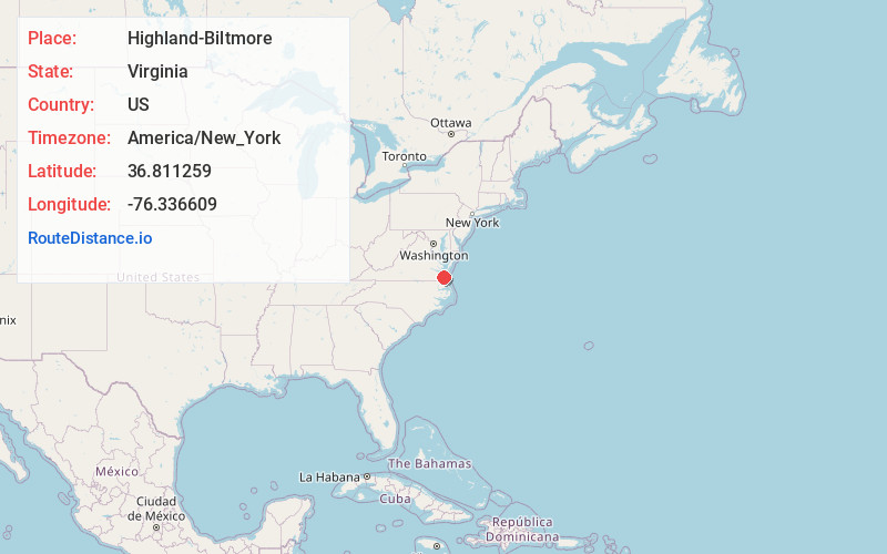 Map of Highland-Biltmore