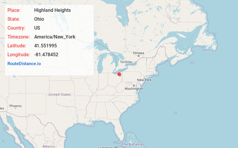 Map of Highland Heights
