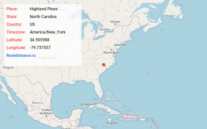 Map of Highland Pines