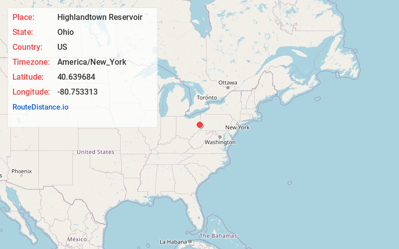 Map of Highlandtown Reservoir