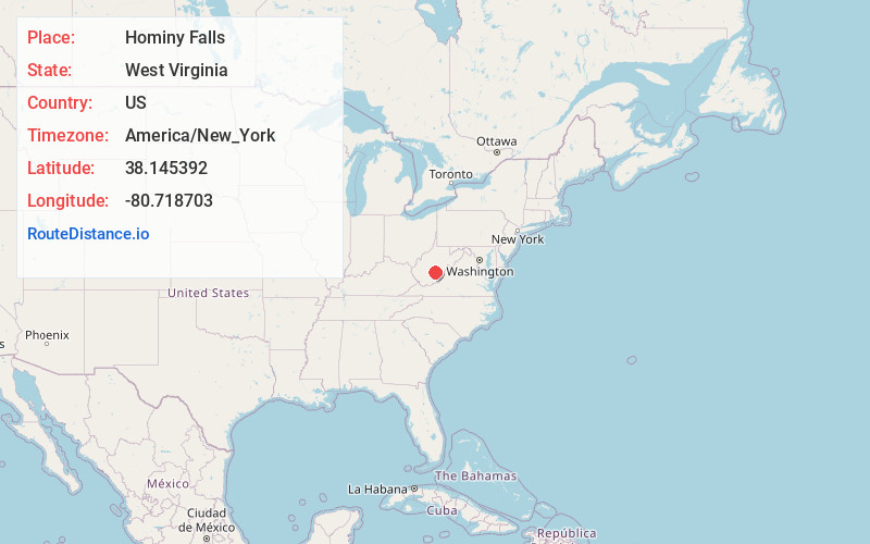 Map of Hominy Falls