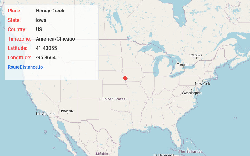 Map of Honey Creek