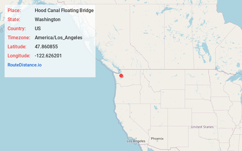 Map of Hood Canal Floating Bridge