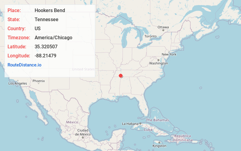 Map of Hookers Bend