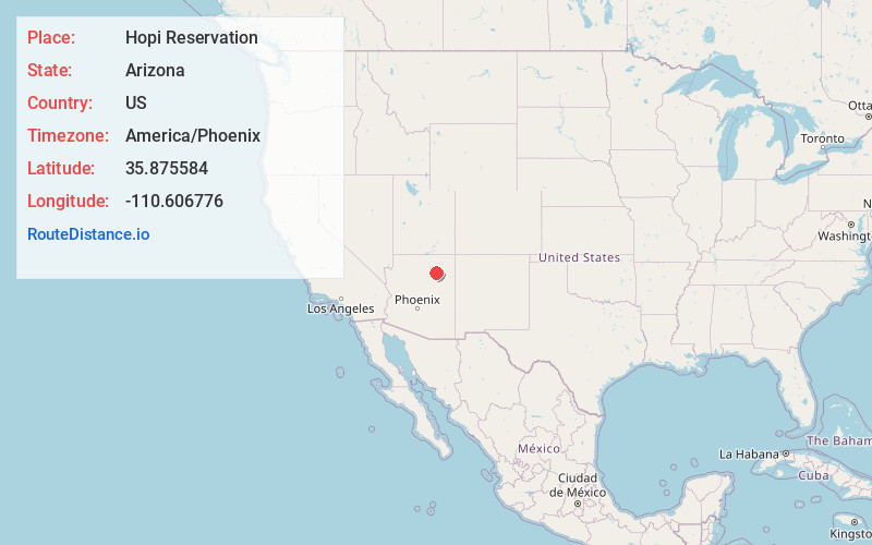 Map of Hopi Reservation