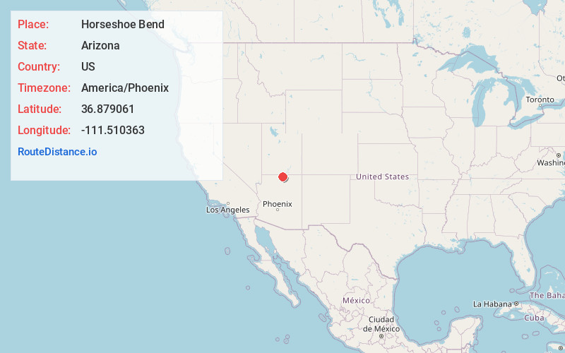 Map of Horseshoe Bend