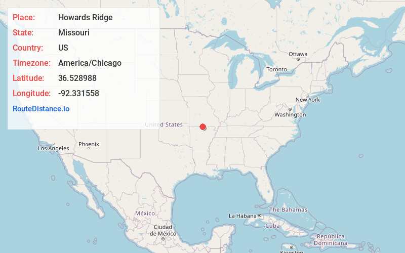 Map of Howards Ridge