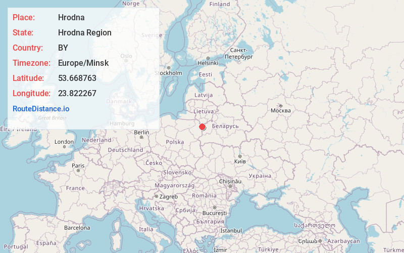 Map of Hrodna