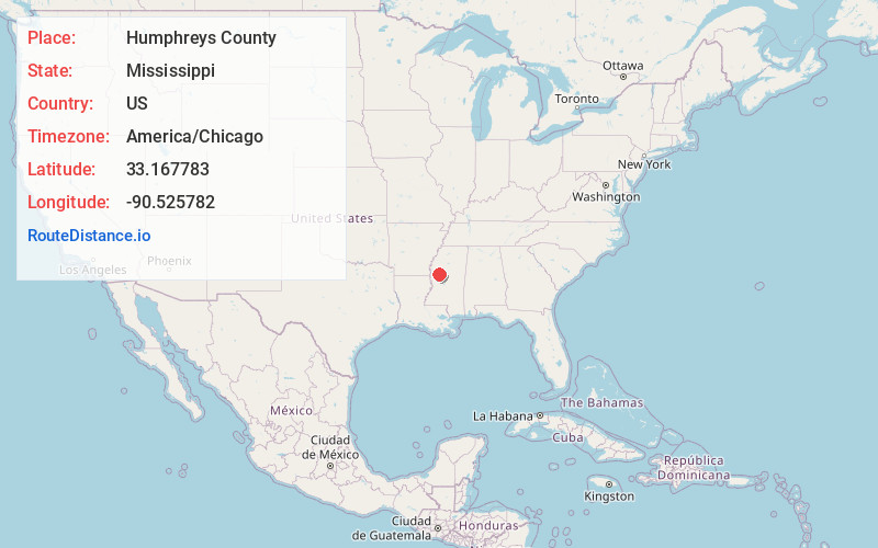 Map of Humphreys County