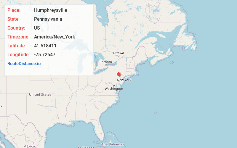 Map of Humphreysville
