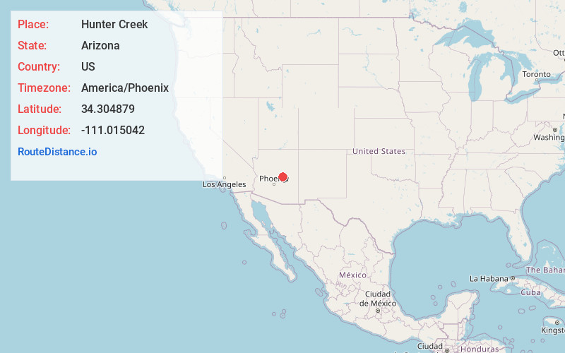 Map of Hunter Creek
