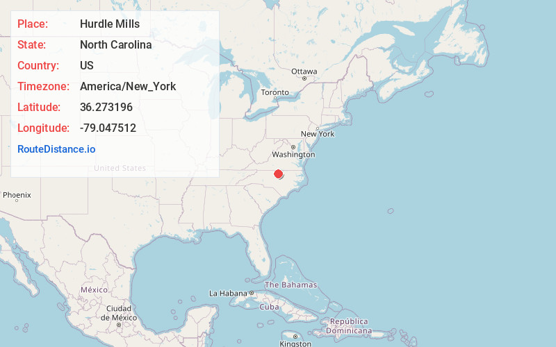 Map of Hurdle Mills
