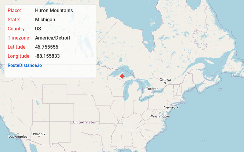 Map of Huron Mountains
