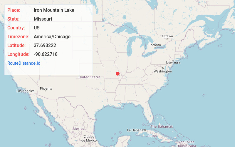 Map of Iron Mountain Lake