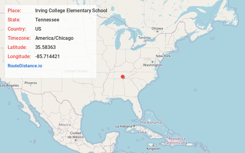 Map of Irving College Elementary School