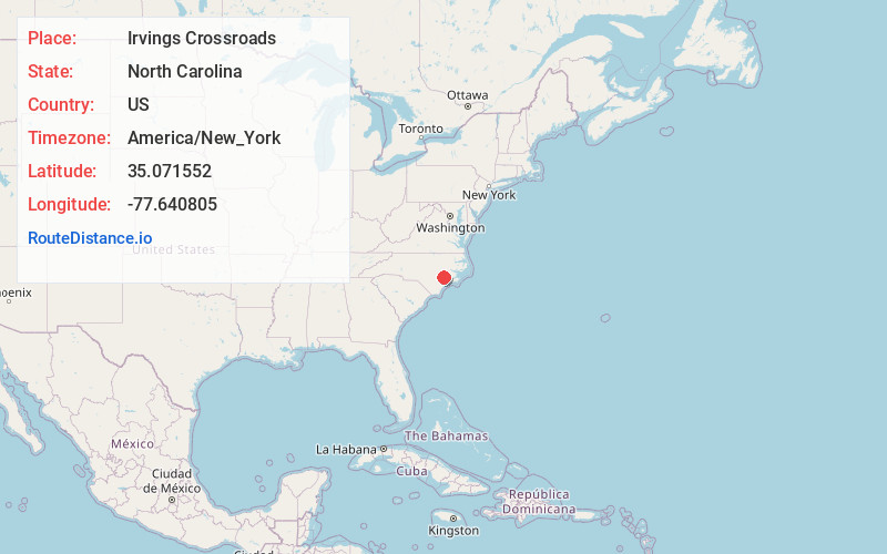 Map of Irvings Crossroads