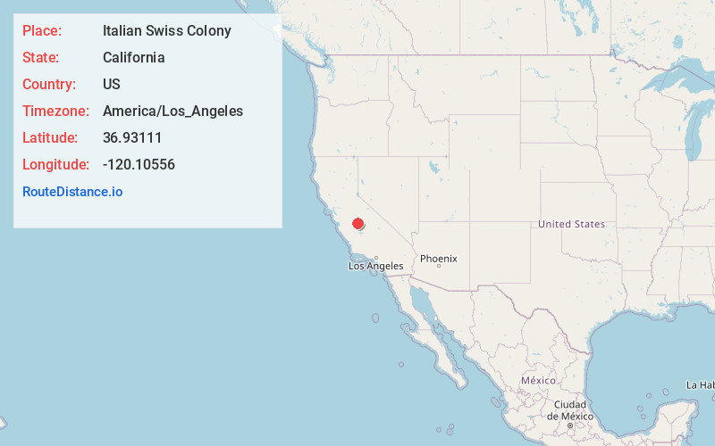 Map of Italian Swiss Colony