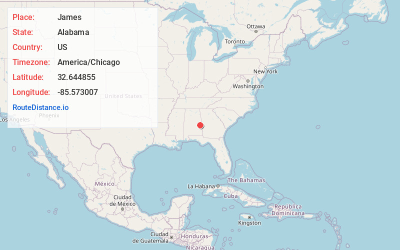 Map of James