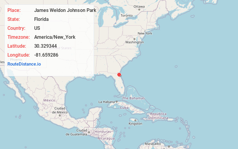 Map of James Weldon Johnson Park
