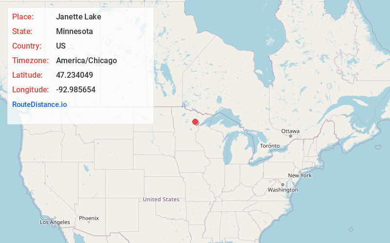 Map of Janette Lake