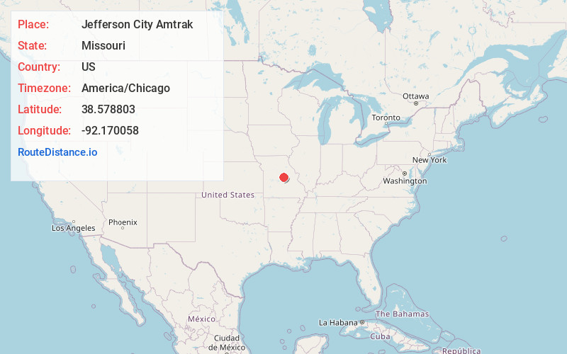 Map of Jefferson City Amtrak