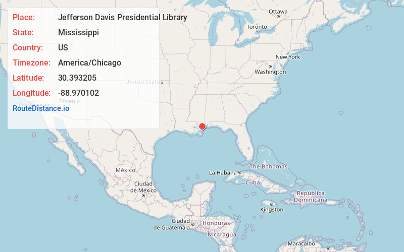 Map of Jefferson Davis Presidential Library