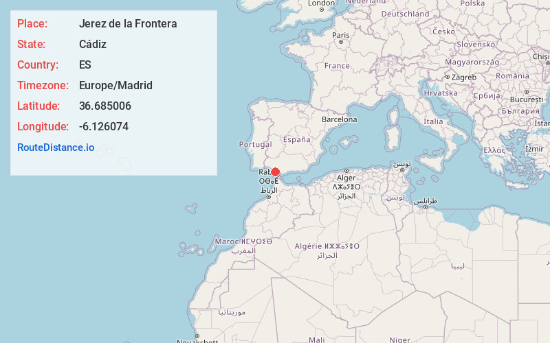 Map of Jerez de la Frontera