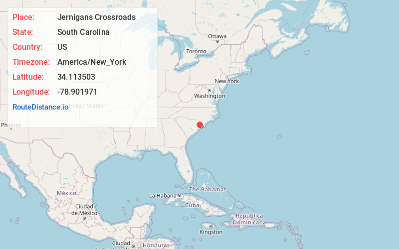 Map of Jernigans Crossroads