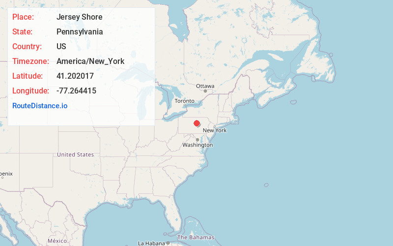 Map of Jersey Shore