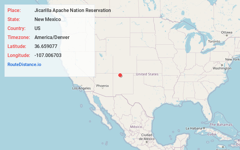 Map of Jicarilla Apache Nation Reservation