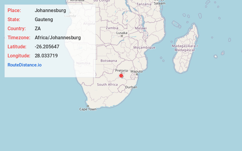 Map of Johannesburg