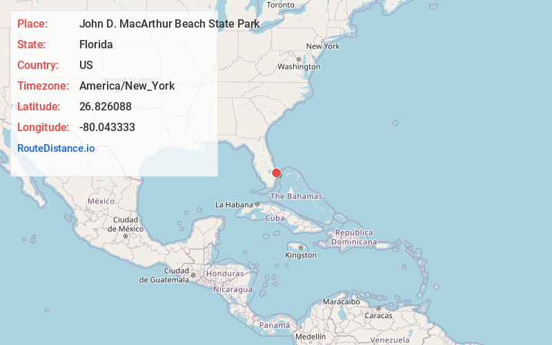 Map of John D. MacArthur Beach State Park