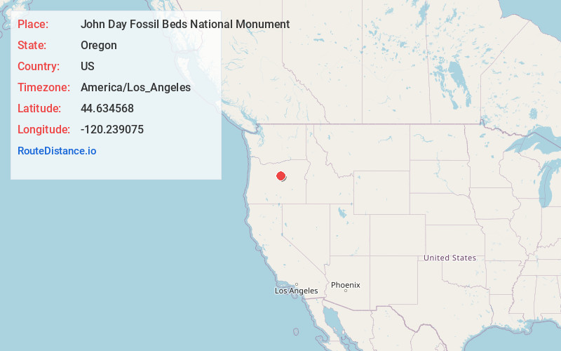 Map of John Day Fossil Beds National Monument