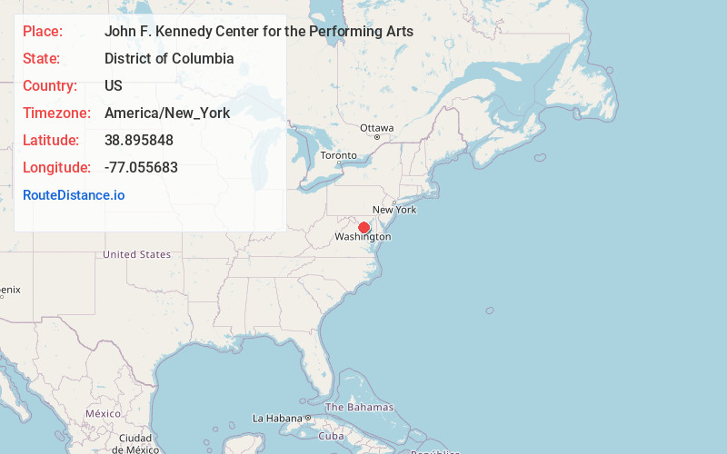 Map of John F. Kennedy Center for the Performing Arts