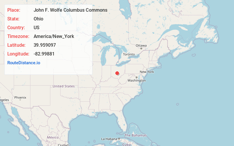 Map of John F. Wolfe Columbus Commons