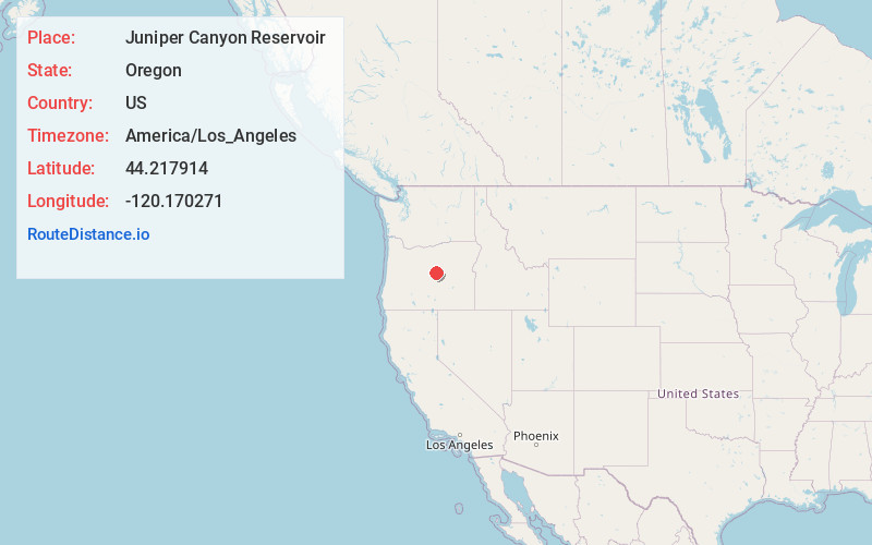 Map of Juniper Canyon Reservoir