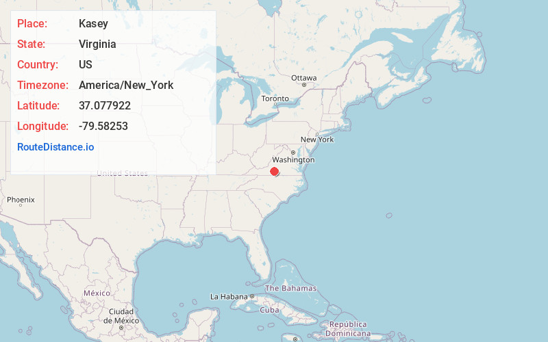 Map of Kasey