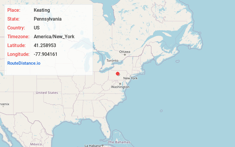 Map of Keating
