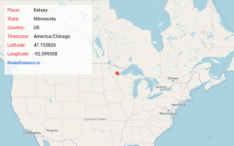 Map of Kelsey