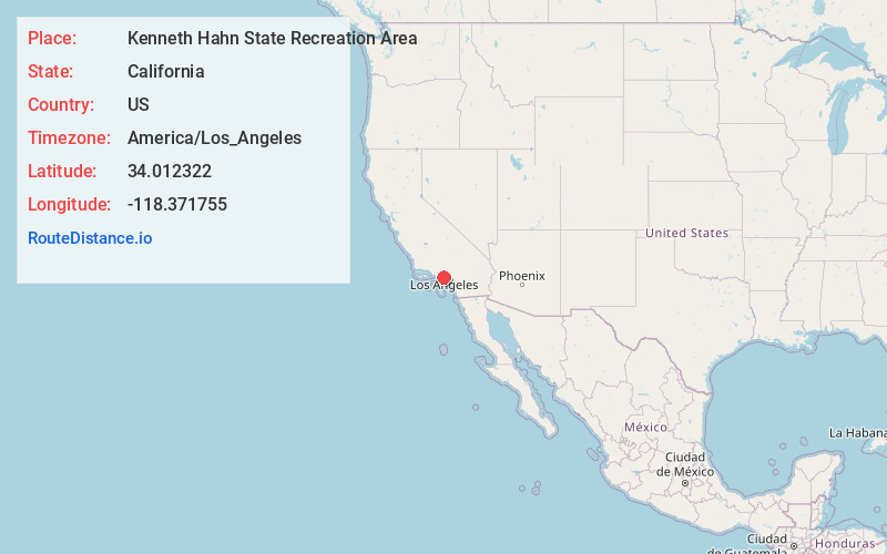 Map of Kenneth Hahn State Recreation Area