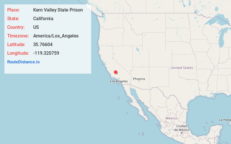 Map of Kern Valley State Prison