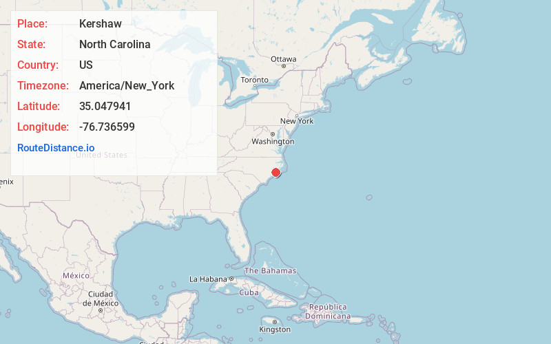 Map of Kershaw