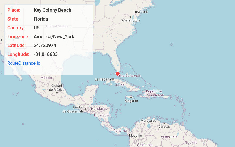Map of Key Colony Beach