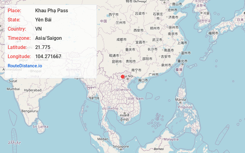 Map of Khau Phạ Pass
