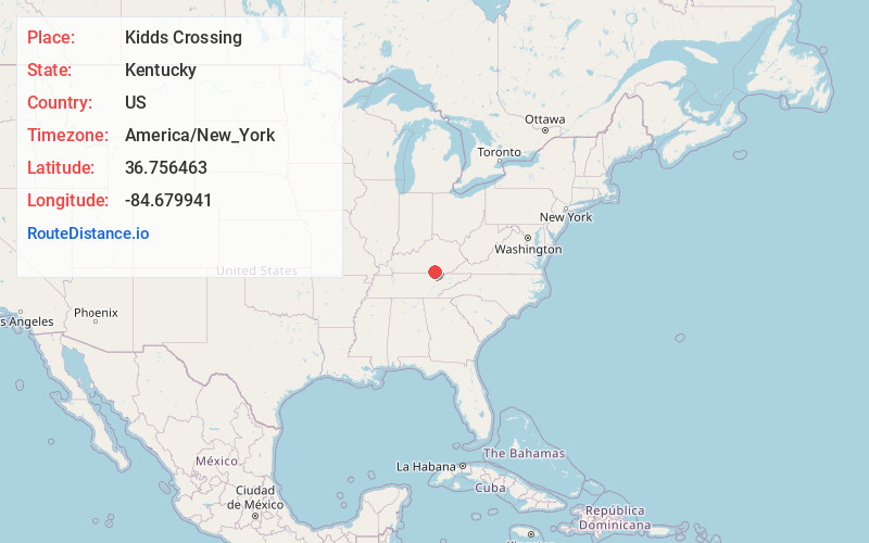 Map of Kidds Crossing
