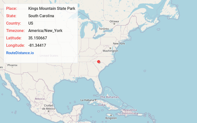 Map of Kings Mountain State Park