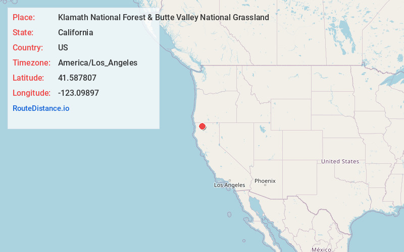 Map of Klamath National Forest & Butte Valley National Grassland