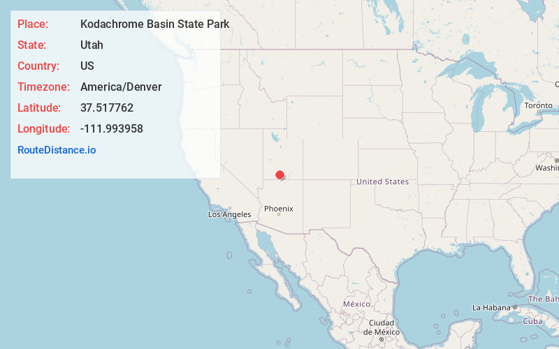 Map of Kodachrome Basin State Park